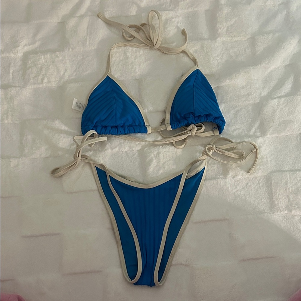 Aerie Bikini Set Blue and White
